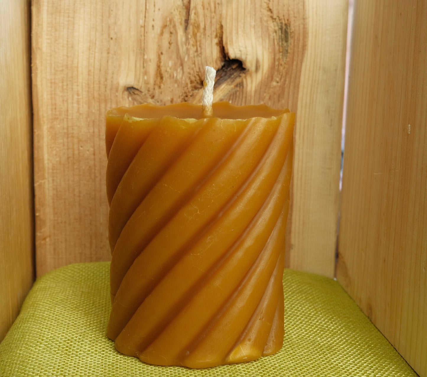 Beeswax Twisted Pillar Candle